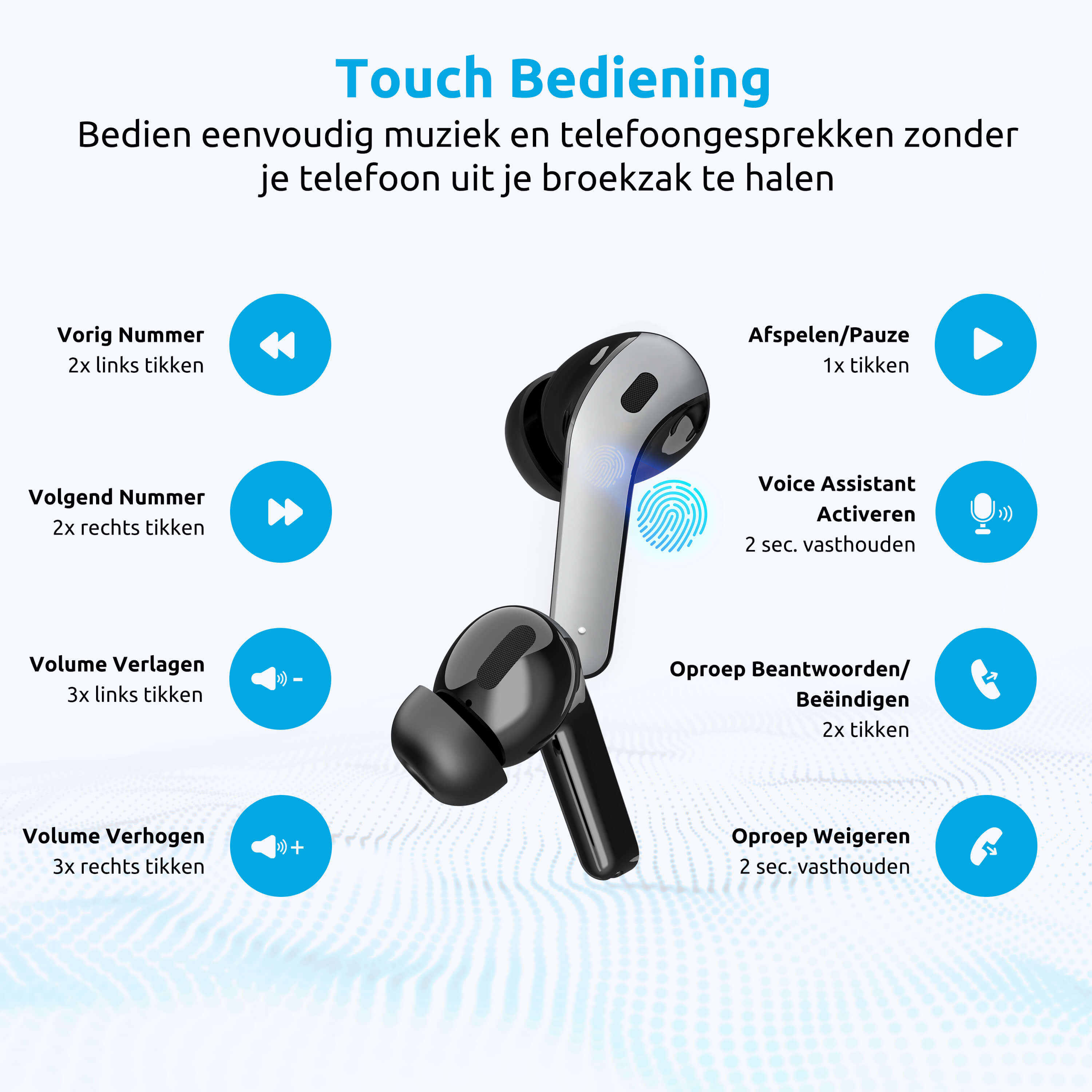 touch control oordopjes